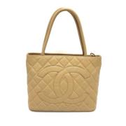 Pre-owned Leather chanel-bags Chanel Vintage , Beige , Dames