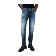 Vintage Slim Fit Jeans met knoopsluiting Salsa , Blue , Heren