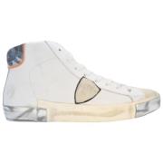 Hoge Top Sneakers Wit Zilver Camo Philippe Model , Beige , Heren