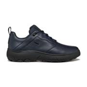 Blauwe Vrijetijds Sneakers voor Mannen Geox , Blue , Heren