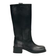 Zwarte leren laarzen Alohas , Black , Dames