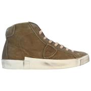 Militaire Hoge Top Sneakers Philippe Model , Brown , Heren