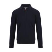 Blauwe Zijde Kasjmier Poloshirt Kiton , Blue , Heren