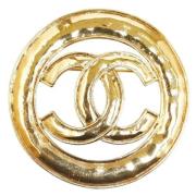 Pre-owned Metal brooches Chanel Vintage , Yellow , Dames