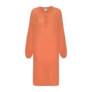 Zachte Mohair Blend Jurk American Dreams , Orange , Dames