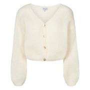 Witte Cropped Cardigan Mohair Knoopsluiting American Dreams , White , ...