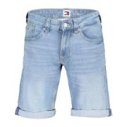 Blauwe Heren Jeans Shorts, Gewassen Effect Tommy Hilfiger , Blue , Her...