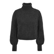 Alpaca Rollneck Sweater Zwart American Dreams , Black , Dames