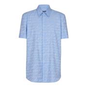 Jacquard shirt met 'Liefdesbrief' print Balmain , Blue , Heren