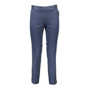 Blauwe Damesbroek Rits Contrastdetails Gant , Blue , Dames