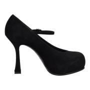 Met hak zwart Casadei , Black , Dames