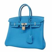 Pre-owned Leather handbags Hermès Vintage , Blue , Dames