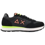 Zwarte Nylon Sneakers Tom Fluo Sun68 , Black , Heren