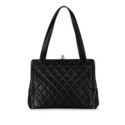 Pre-owned Leather chanel-bags Chanel Vintage , Black , Dames