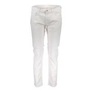 Witte Damesbroek 5 Zakken Knoop Rits Logo Gant , White , Dames