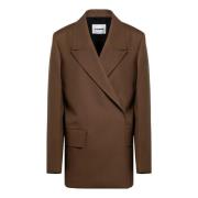 Dubbelborstige Jas Jil Sander , Brown , Dames