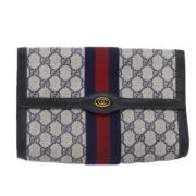 Pre-owned Canvas clutches Gucci Vintage , Blue , Dames