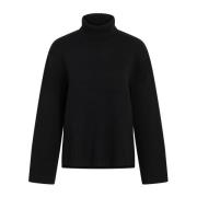 Luxe Cashmere Blend Zwart Gebreide Kleding Heartmade , Black , Dames