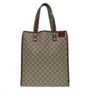 Pre-owned Leather totes Gucci Vintage , Beige , Dames