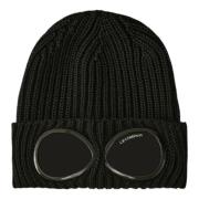 Merino Beanie met Goggle, zwart C.p. Company , Black , Heren