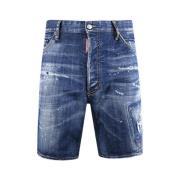 Heren hoge taille denim shorts Dsquared2 , Blue , Heren