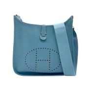 Pre-owned Leather shoulder-bags Hermès Vintage , Blue , Dames