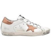 Witte Bronzen Glitter Ster Sneakers Golden Goose , White , Dames