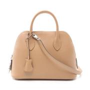 Pre-owned Leather handbags Hermès Vintage , Beige , Dames