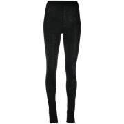 Zwarte Legging met Wit Logo Jil Sander , Black , Dames