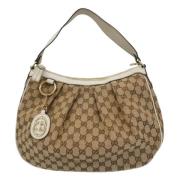 Pre-owned Canvas handbags Gucci Vintage , Beige , Dames