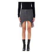 Donkergrijze Mini Denim Rok Courrèges , Blue , Dames