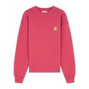 Geborduurde Foxy Patch Katoenen Sweatshirt Maison Kitsuné , Red , Dame...