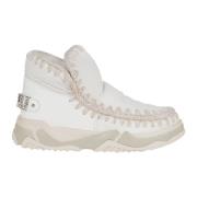 Rhinestone Eskimo Trainer Logo Winterlaarzen Mou , White , Dames