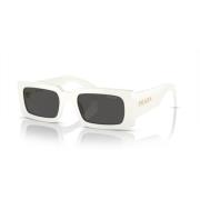 White/Dark Grey Sunglasses A07S Prada , White , Dames