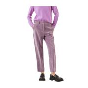 Chique Velvet Slim Fit Enkellange Broek Pennyblack , Purple , Dames