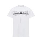 Casual Katoenen T-shirt Alexander McQueen , White , Heren