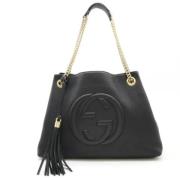 Pre-owned Leather shoulder-bags Gucci Vintage , Black , Dames