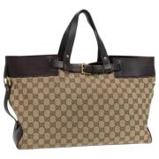 Pre-owned Canvas totes Gucci Vintage , Beige , Dames