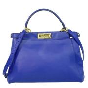 Pre-owned Leather handbags Fendi Vintage , Blue , Dames