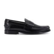 Logo detail leren loafer gemaakt in Italië Tod's , Black , Heren