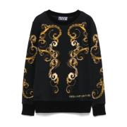 Barocco Print Sweater Zwart Versace Jeans Couture , Black , Dames