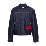 Blauwe Denim Jas met Orb Logo Vivienne Westwood , Blue , Heren