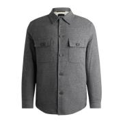 Grijze Flanellen Carper Jas Hugo Boss , Gray , Heren