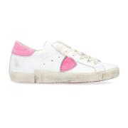 Paris X Leren Sneaker met Fuchsia Details Philippe Model , Pink , Dame...