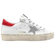 Witte Glitter Rode Hi-Star Sneakers Golden Goose , White , Dames