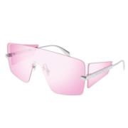 Stijlvolle zwarte zonnebril Alexander McQueen , Pink , Unisex