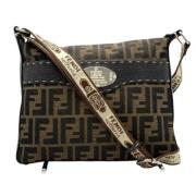 Pre-owned Canvas shoulder-bags Fendi Vintage , Brown , Dames