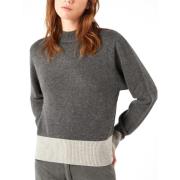 Grijze Wollen Blend Batwing Sweater Pennyblack , Gray , Dames