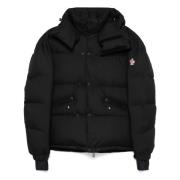 Zwarte Ski Jas met Capuchon Moncler , Black , Heren