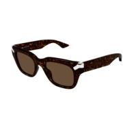 Stijlvolle zonnebril voor heren Alexander McQueen , Brown , Unisex